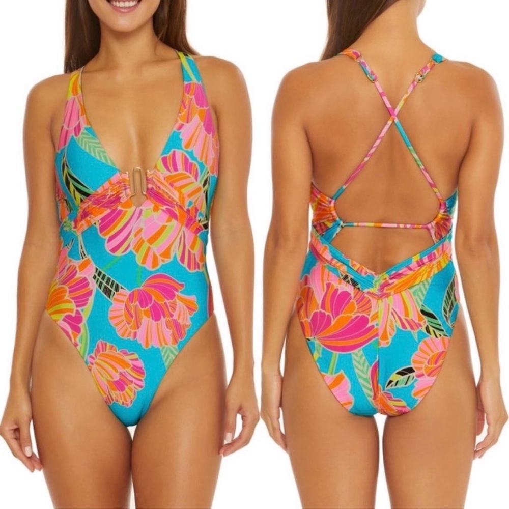 Trina Turk Vibrant Floral One-Piece Swimsuit - NWT